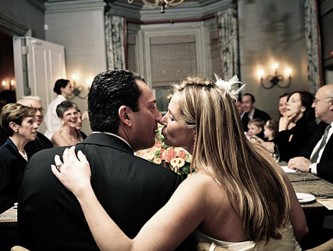 Wedding dinner in the hotel dining room, Max Flatow photo